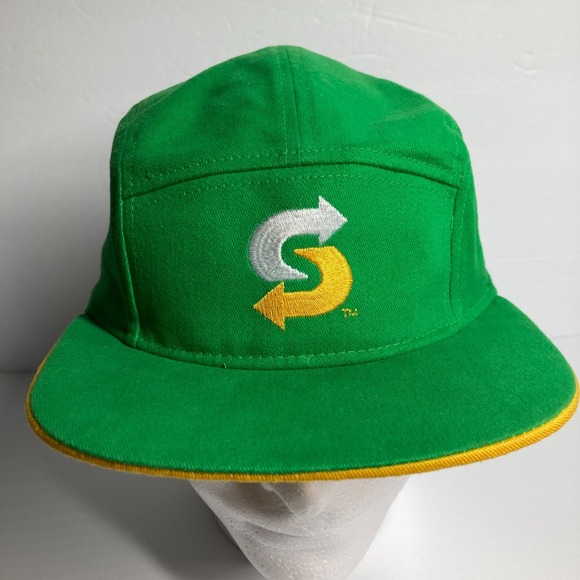 Subway Restaurant Cap Hat Green Yellow‎ Logo SnapBack Employee Sandwich Worker - Picture 1 of 16